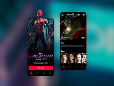 Movie App Concept app cinema comics digitaldesign marvel movie spiderman ui ux uxui visual webdesign