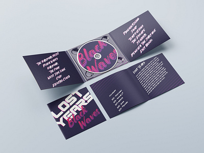 Lost Years - Black Waves - Album cover & poster design 2d 2d graphics album album cover book book design branding cover design design graphic design illustration logo music poster poster design posters retrowave synthwave typography vaporwave