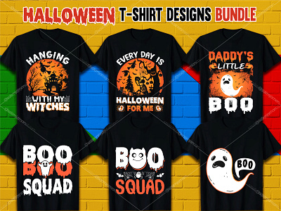 Halloween T-Shirt Design Bundle horror background