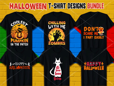 Halloween T-Shirt Design Bundle graphic design horror background