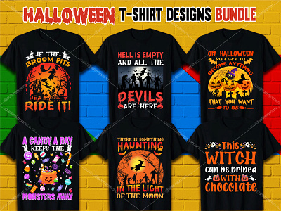 Halloween T-Shirt Design Bundle graphic design horror background