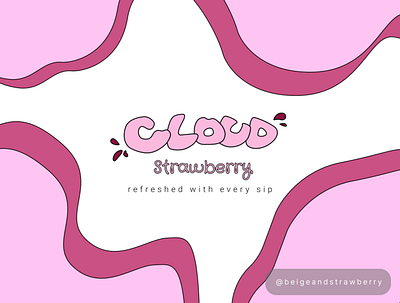 Cloud Milkshake- Strawberry branding design digitalart figma graphic design illustration logo mockup ui ux vector