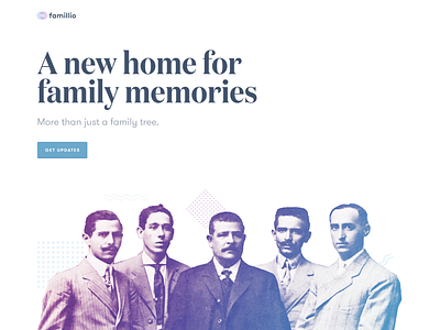 Famillio Landing Page interface startup ui web design website