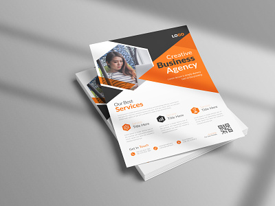 Digital marketing agency flyer template design clean