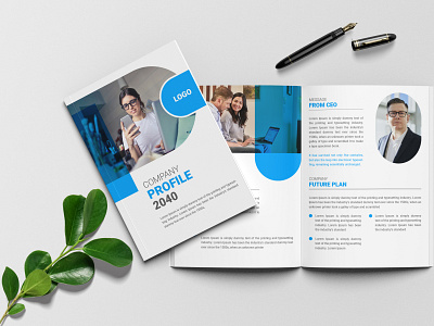 Business Bi-fold Company Profile Brochure Template a4