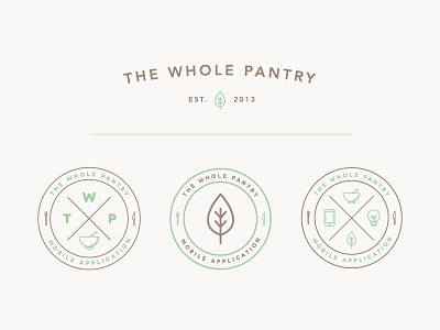 Icons & Type (First Draft) badge brown circle clean earthy emblem food green icon icons kitchen leaf light bulb logo mark marks minimalist pantry retro simple type typography vintage web word mark wordmark