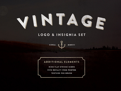 Vintage Logo & Insignia Starter Kit on Creative Market crest emblem free icons insignia logo nautical retro set vintage