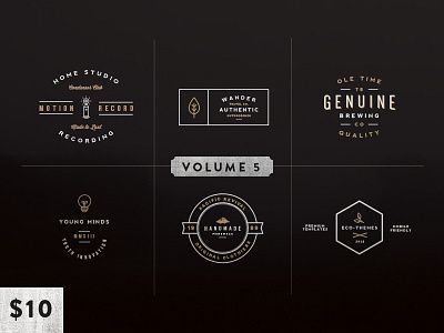 Vintage Logo Kit: Volume Five by Jeremy Vessey on Dribbble