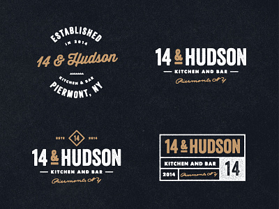 14 & Hudson Logo (WIP) badges brand branding emblems icons labels logo nautical restaurant retro typography vintage
