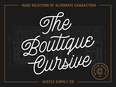 The Boutique Cursive font hand lettering lettering logo monoline font monoline logo monoline script retro typeface typography vintage wordmark