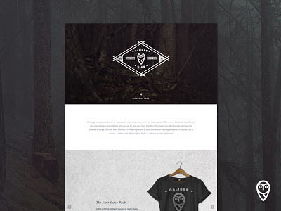 Landing Page for Calibre Club - Full View Attached clothing icons landing page minimalist one page website retro shirt typography vintage web design