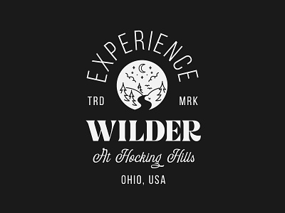 WILDER - At Hocking Hills custom type lineart modern badge outdoors badge outdoors illustration tourism type lockup typographic logo typography logo vintage logo vintage type lockup