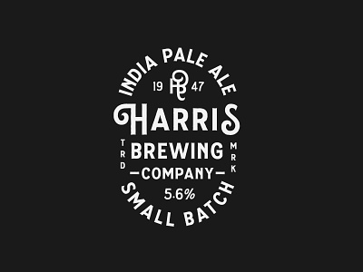 Harris Brewing Company beer brewery branding brewery logo brewing company label monogram type design typeface typographic logo typography vintage badge
