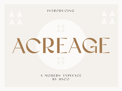 Acreage - A Modern Display Typeface
