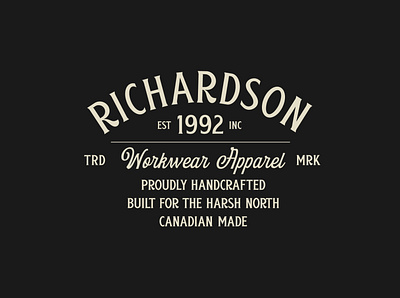Richardson Workwear branding font lettering logo retro type typeface typography vintage vintage logo