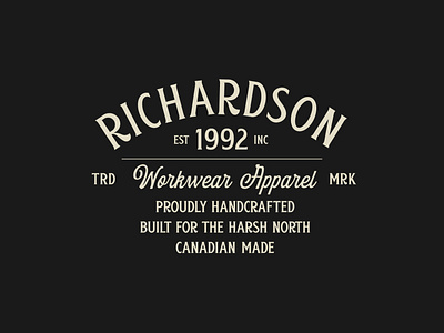 Richardson Workwear branding font lettering logo retro type typeface typography vintage vintage logo