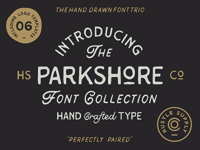 The Parkshore Font Collection branding font collection hand drawn hand drawn font hand drawn logo hand drawn typography hand lettering label retro typeface vintage