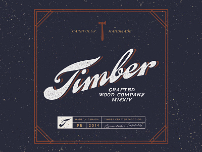 Timber Logo badge cursive forest hand drawn label lettering logo script wood