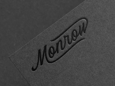 Monrow Logo Design barbershop logo branding cursive custom lettering lettering logo logotype script script logo script type vintage lettering