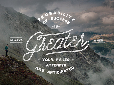 Probability of success - Instagram g hand lettering instagram lettering mountain script texture typography vintage