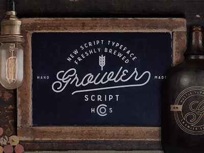 Growler Script is finally available! beer brewery cursive font hand lettering lettering mono weight retro script typeface typography vintage