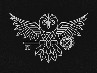 Geometric Owl apparel brand flash geometric key line logo owl tattoo vintage