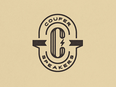 Coufer Speakers audio badge branding industrial logo patch retro stamp texture vintage