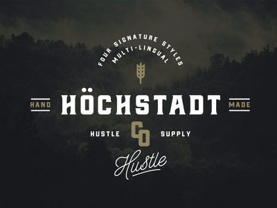 Höchstadt Typeface font hand drawn industrial label design lettering nautical retro typeface vintage logo