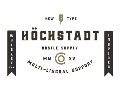 Höchstadt Typeface font hand drawn industrial label design lettering nautical retro typeface vintage logo