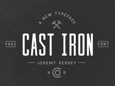 Cast Iron (Free Font) condensed free free font free type free typeface industrial retro texture typography vintage vintage logo