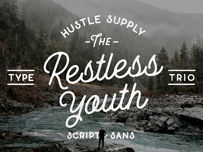 The Restless Youth - Type Trio calligraphy cursive font hand drawn font hand lettering hand made lettering lettering font restless youth script font type design
