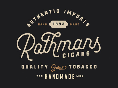 Rothmans Logo - Made with "Pathways" Typeface calligraphy cigar cursive hand lettering lettering script script font vintage brand vintage logo vintage type