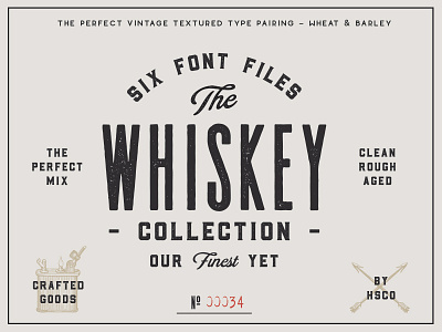 The Whiskey Font Collection barley font bundle rye vintage branding vintage logo vintage type whiskey whiskey label