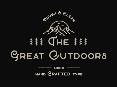 The Great Outdoors - A New Typeface adventure artisan font great outdoors lettering mountains pine typeface vintage vintage type