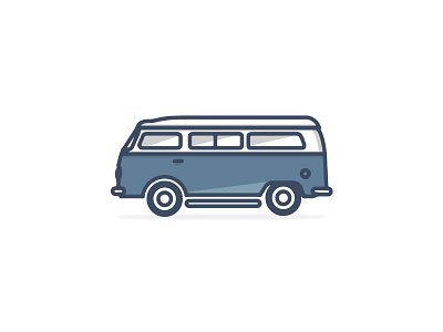 VW adventure explore flat hippy van icon iconography illustration retro vintage volkswagen vw