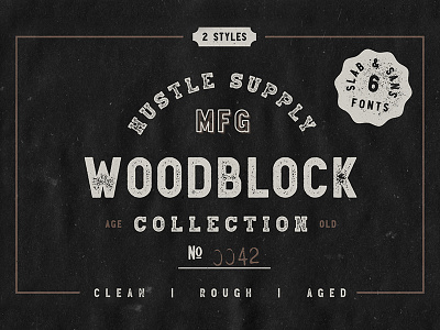 The Woodblock Collection - Available on Creative Market branding font logo retro texture type typeface typography vintage woodblock