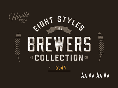 The Brewers Collection - 8 Fonts beer brewery font free font label texture type typeface vintage vintage logo