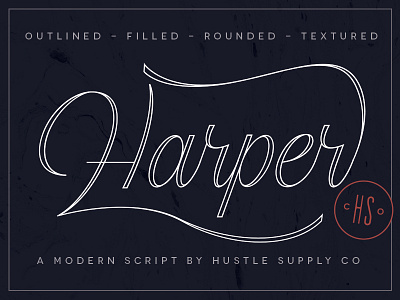 Harper Script by HSCo cursive h hand lettering harper lettering logo modern retro script vintage wordmark