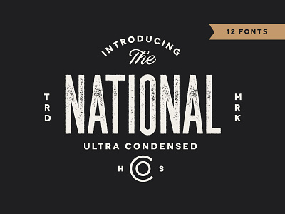 *NEW* The National - Ultra Condensed Type Family condensed font free font letterpress texture typeface ultra condensed vintage