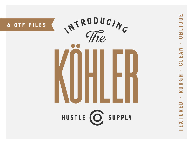 Introducing "Kohler" a condensed Sans Serif modern retro logo label typographic vintage logo creative market type design typeface font condensed font