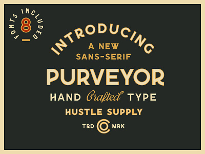 Purveyor - 8 Fonts Included font label retro sans serif type typeface typography vintage vintage logo whiskey