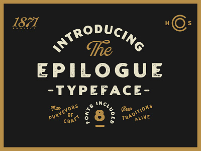 Introducing Epilogue - A Vintage Sans Serif badge branding font label lettering logo retro texture typeface typography vintage wordmark