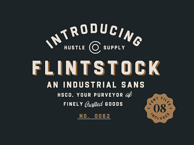 Flintstock - A Vintage Industrial Typeface badge branding font label lettering logo retro texture typeface typography vintage vintage logo wordmark