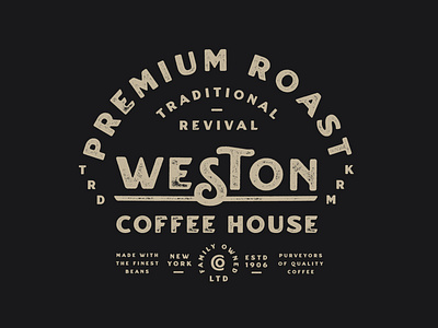 Weston Coffee House badge branding coffee label coffee logo font label lettering logo retro type typeface typography vintage vintage logo wordmark