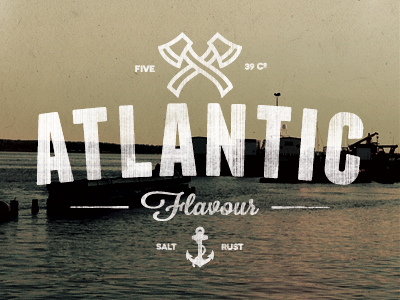 Atlantic Flavour apparel t shirt brand logo rustic atlantic texture retro vintage clothing wordmark stamp mark