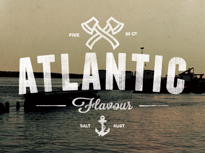 Atlantic Flavour apparel atlantic brand clothing logo mark retro rustic stamp t shirt texture vintage wordmark