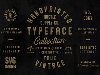 The Hand Painted Typeface Collection badge branding font hand lettering label lettering retro script svg font type typeface typography vintage wordmark