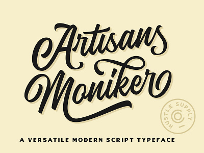 The Artisan's Moniker - A Versatile Script Typeface baseball calligraphy cursive hand lettering label lettering font lettering logo logotype script vintage script wordmark