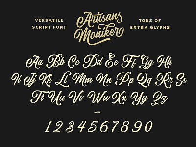 The Artisan's Moniker - A Versatile Script Typeface baseball brush script calligraphy cursive hand lettering lettering lettering artist lettering type script typography vintage