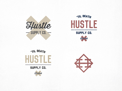 Hustle Supply Co. classic co deming font hustle icon icons liberator logo lost type mark old retro supply thirsty script typography vincent vintage wordmark